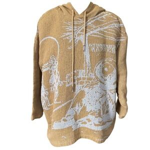 6th NBRHD "Town" Graphic Hoodie Sz XXL Wheat Street Art Wanted Knit Streetwear